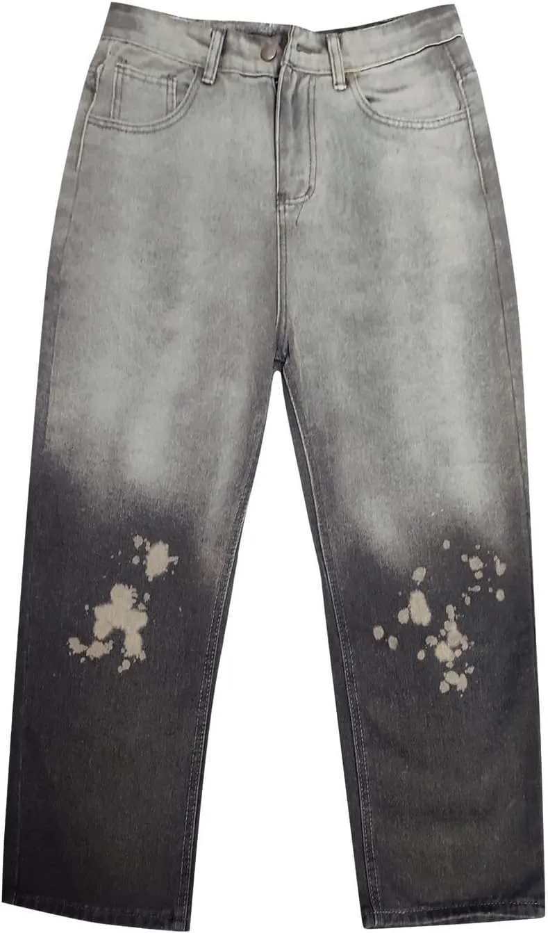 Jeans for Men Men's Size Trousers Leg Pants Loose Drop Fashion Large Men's Pants Straight Mid Rise Jeans Men's