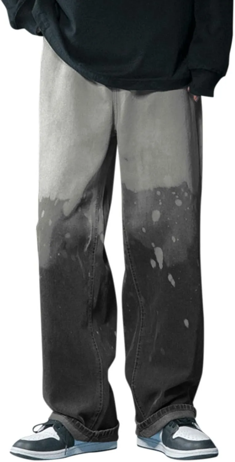 Jeans for Men Men's Size Trousers Leg Pants Loose Drop Fashion Large Men's Pants Straight Mid Rise Jeans Men's