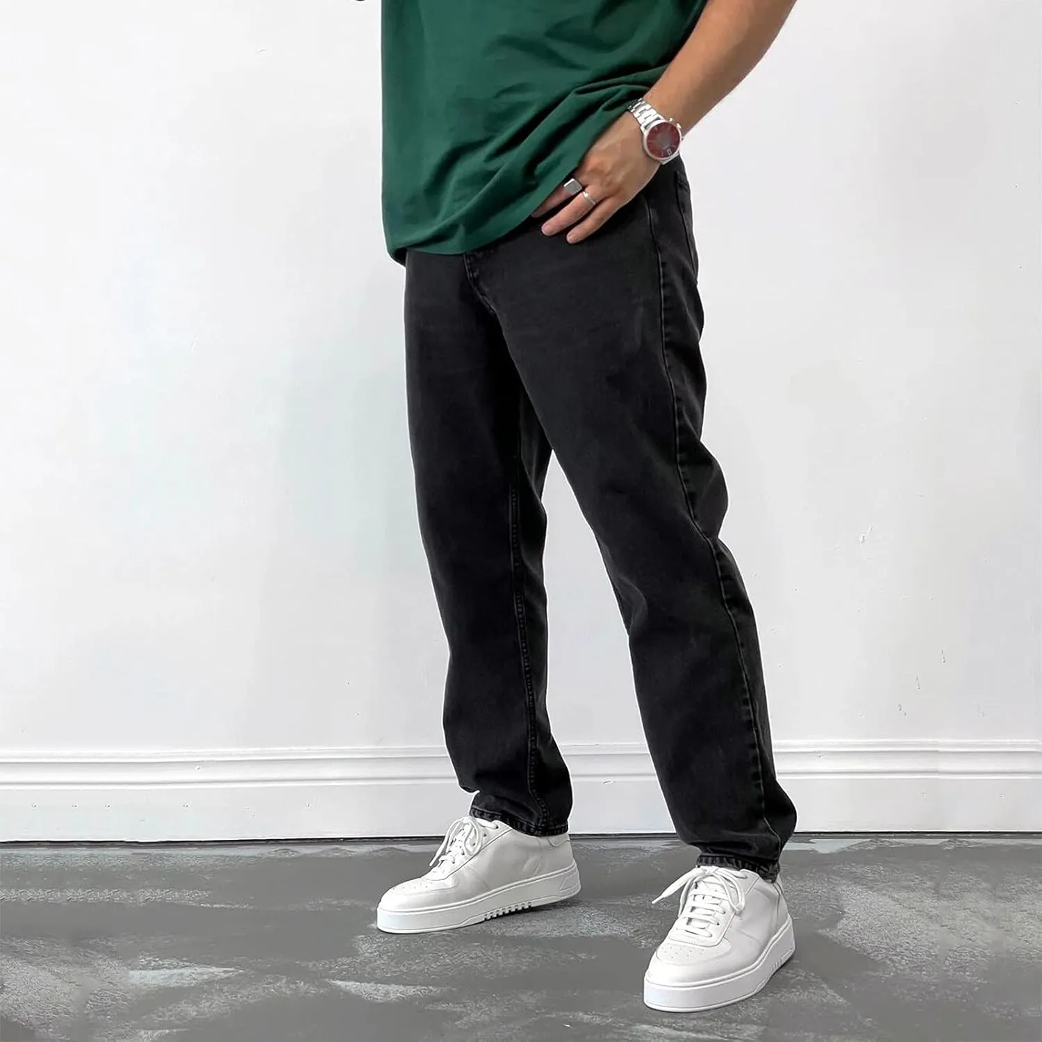 Jeans for Men Men's Size Trousers Leg Pants Loose Drop Fashion Large Men's Pants Straight Mid Rise Jeans Men's