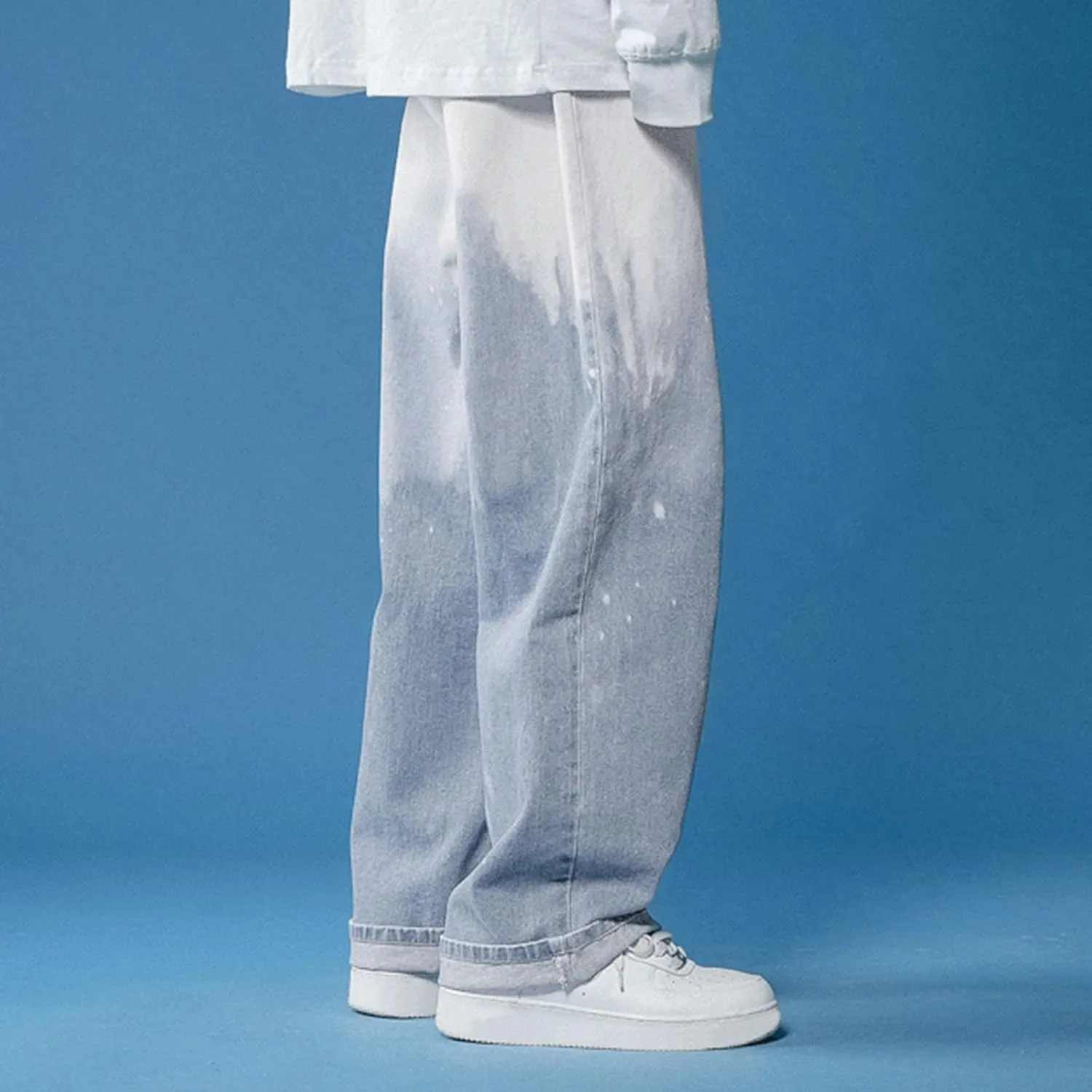 Jeans for Men Men's Size Trousers Leg Pants Loose Drop Fashion Large Men's Pants Straight Mid Rise Jeans Men's