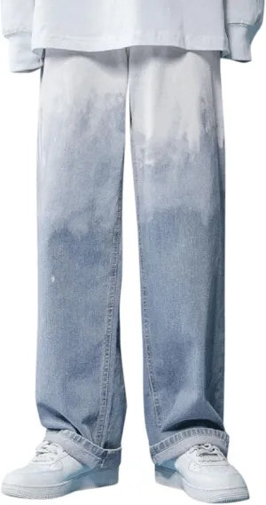 Jeans for Men Men's Size Trousers Leg Pants Loose Drop Fashion Large Men's Pants Straight Mid Rise Jeans Men's