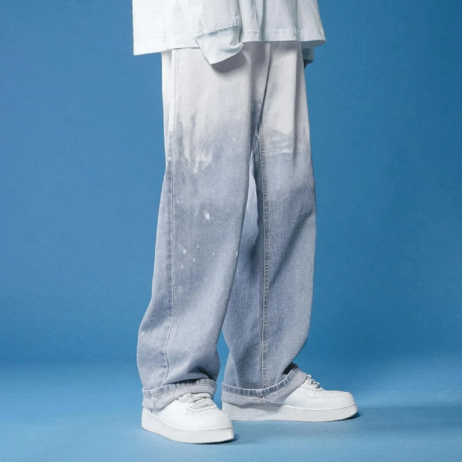 Jeans for Men Men's Size Trousers Leg Pants Loose Drop Fashion Large Men's Pants Straight Mid Rise Jeans Men's