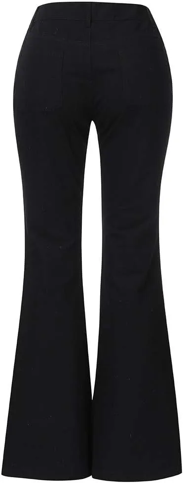 Juniors Bell Bottom High Waist Stretch Fitted Wide Leg Bootcut Denim Flare Jeans Plus Size