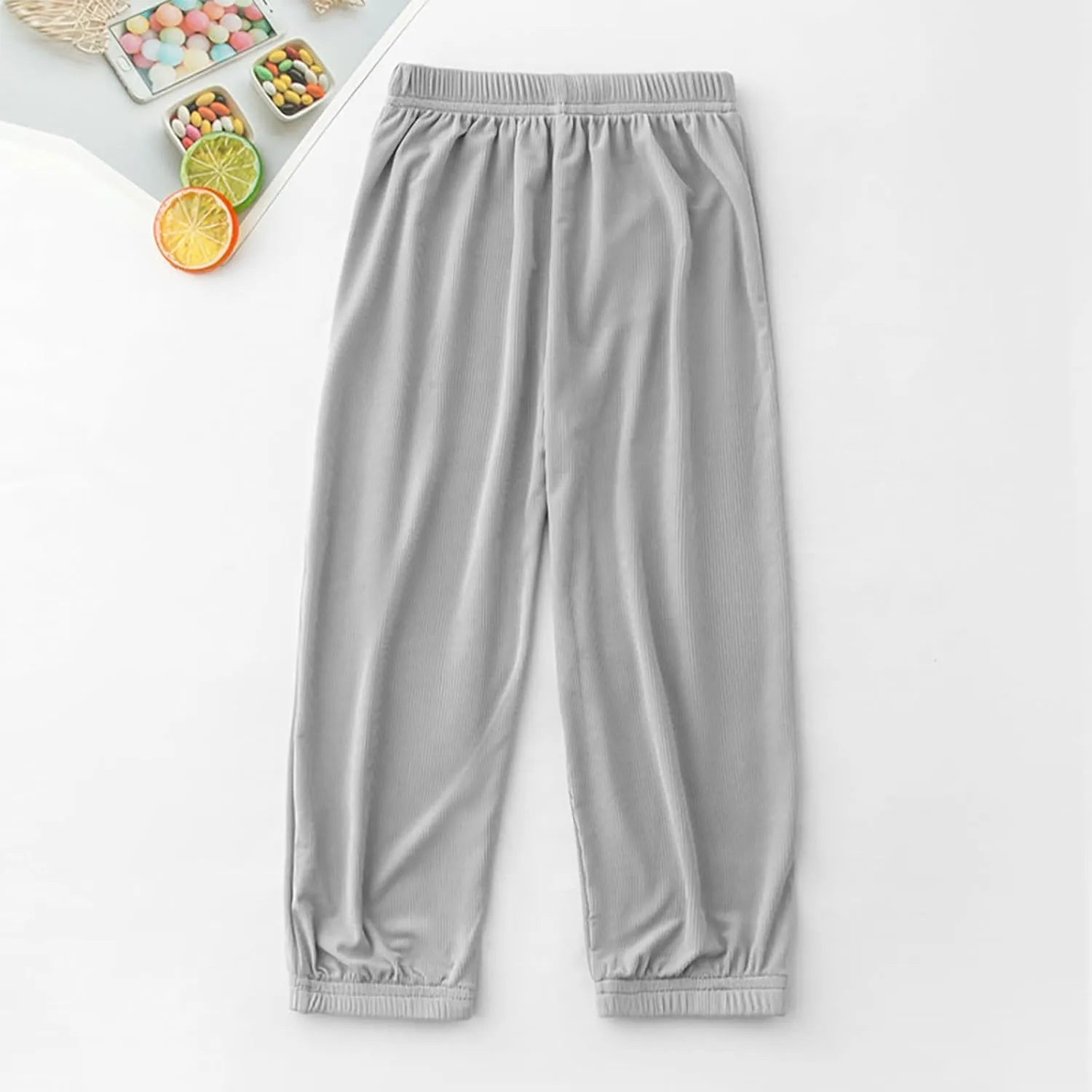 Kids Boys Girls Loose Pants Spring Summer Sweatpants Elastic Waist Home Leisure Outdoor Activities