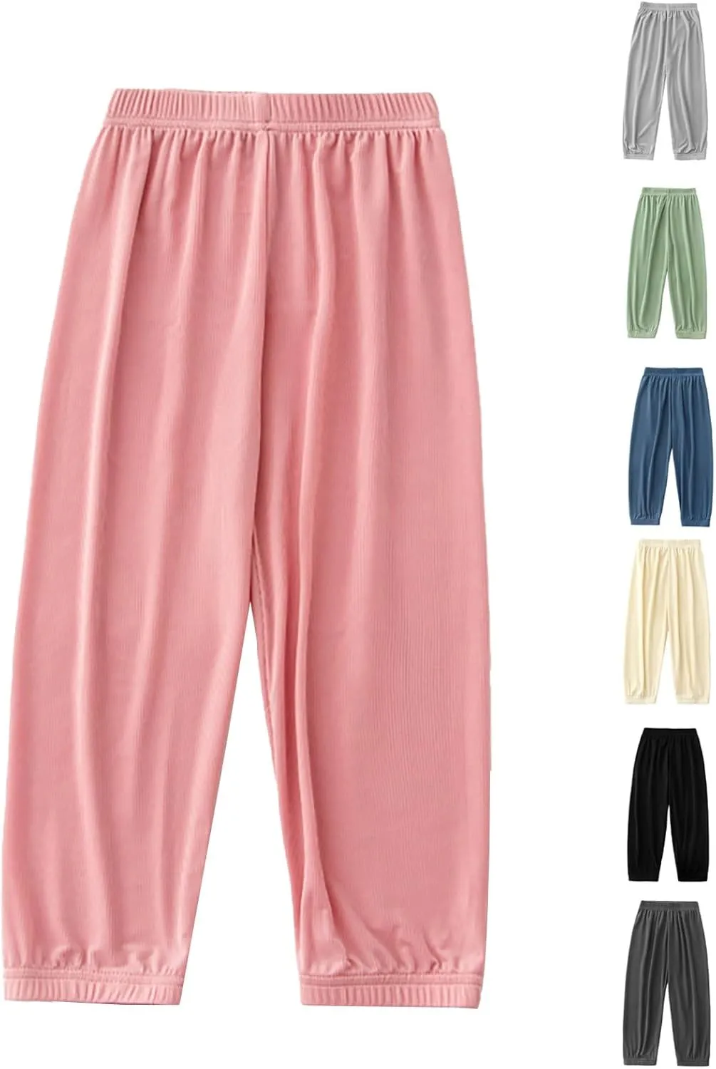 Kids Boys Girls Loose Pants Spring Summer Sweatpants Elastic Waist Home Leisure Outdoor Activities
