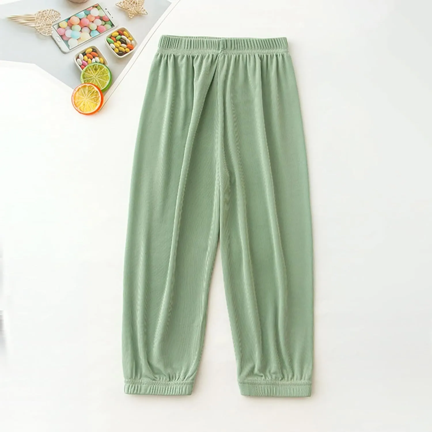 Kids Boys Girls Loose Pants Spring Summer Sweatpants Elastic Waist Home Leisure Outdoor Activities