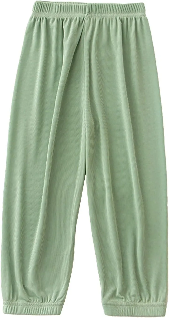 Kids Boys Girls Loose Pants Spring Summer Sweatpants Elastic Waist Home Leisure Outdoor Activities