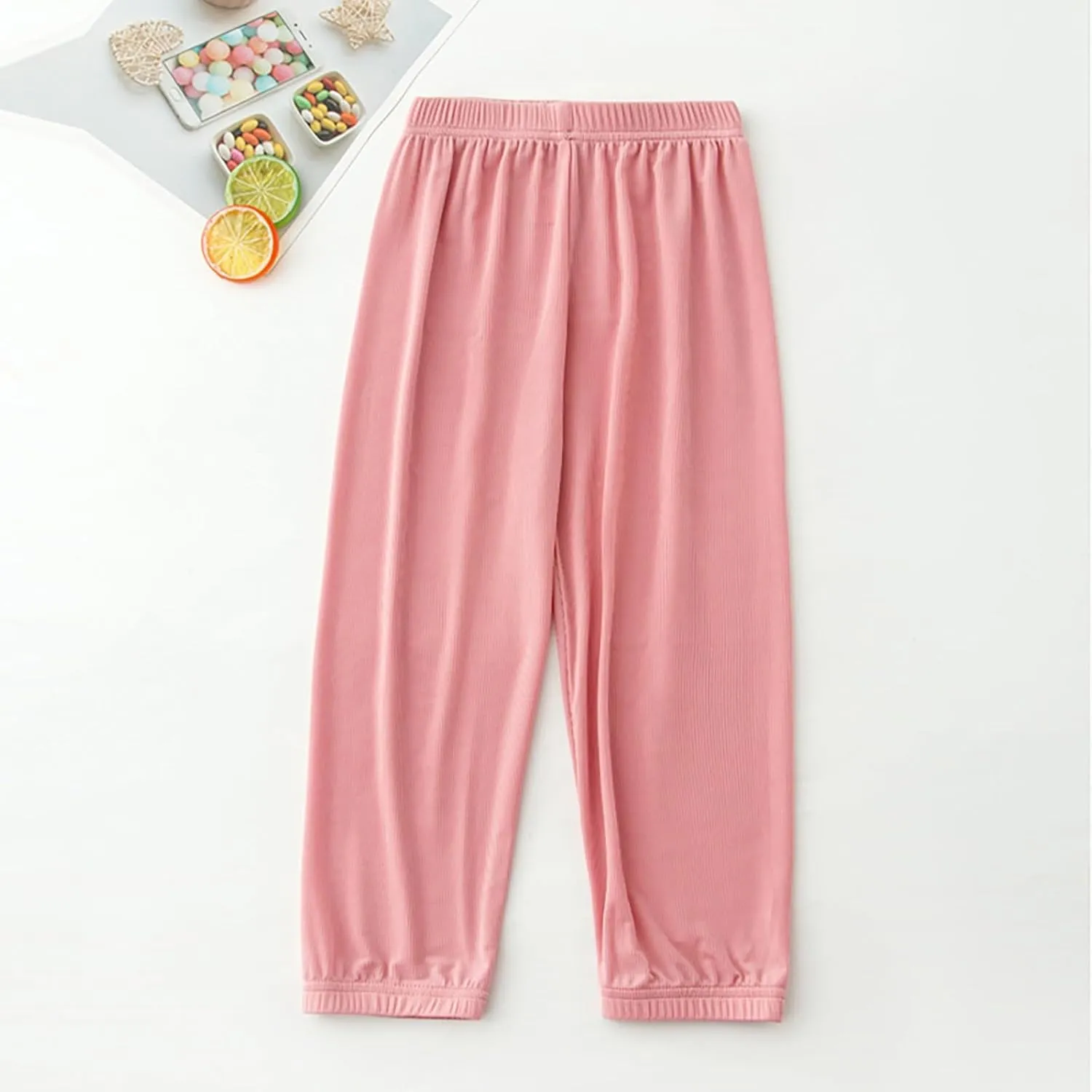 Kids Boys Girls Loose Pants Spring Summer Sweatpants Elastic Waist Home Leisure Outdoor Activities