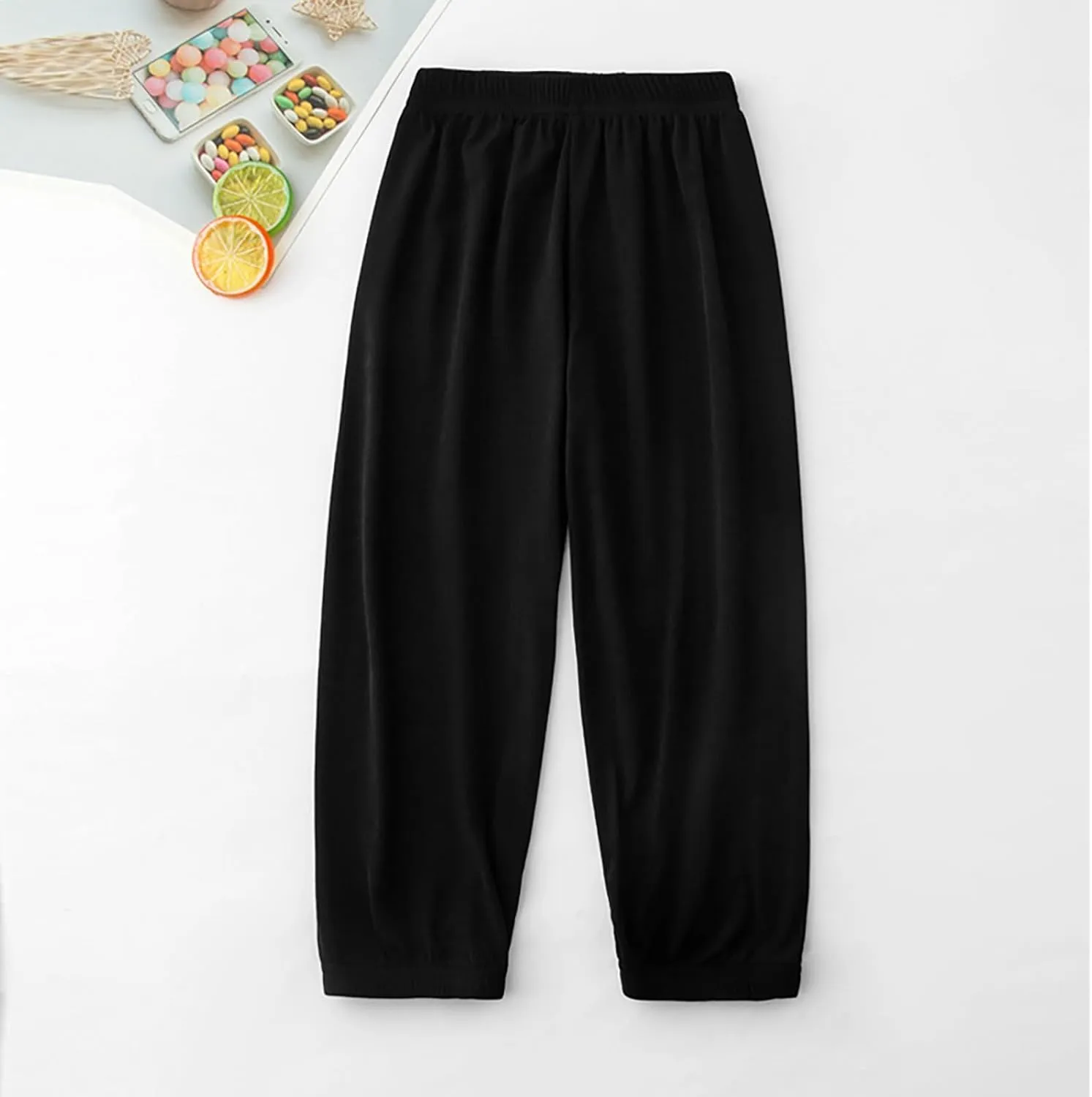 Kids Boys Girls Loose Pants Spring Summer Sweatpants Elastic Waist Home Leisure Outdoor Activities