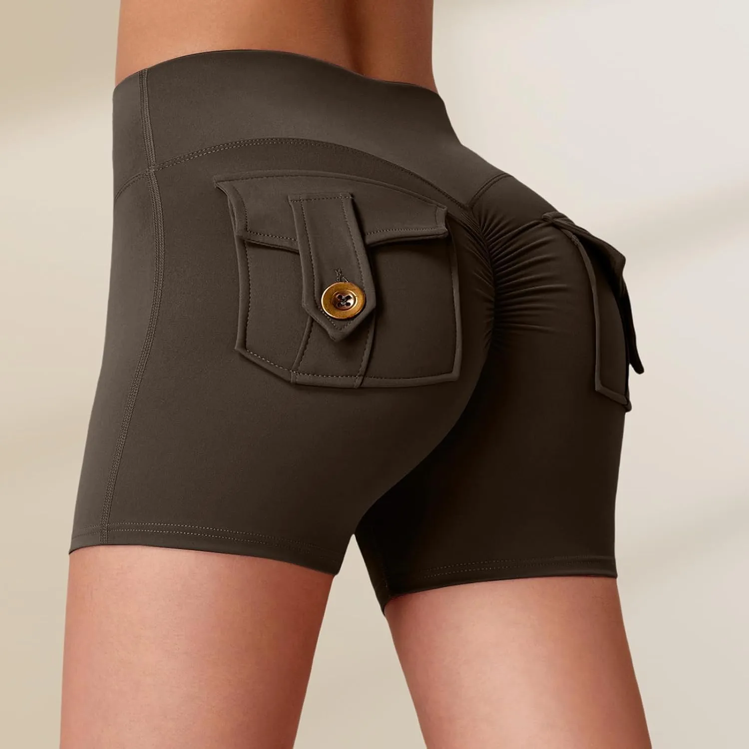 Kubbon Workout Shorts Womens Butt Booty Yoga Lifting Shorts High Waisted Quick Dry Running Athletic Leggings with Pockets