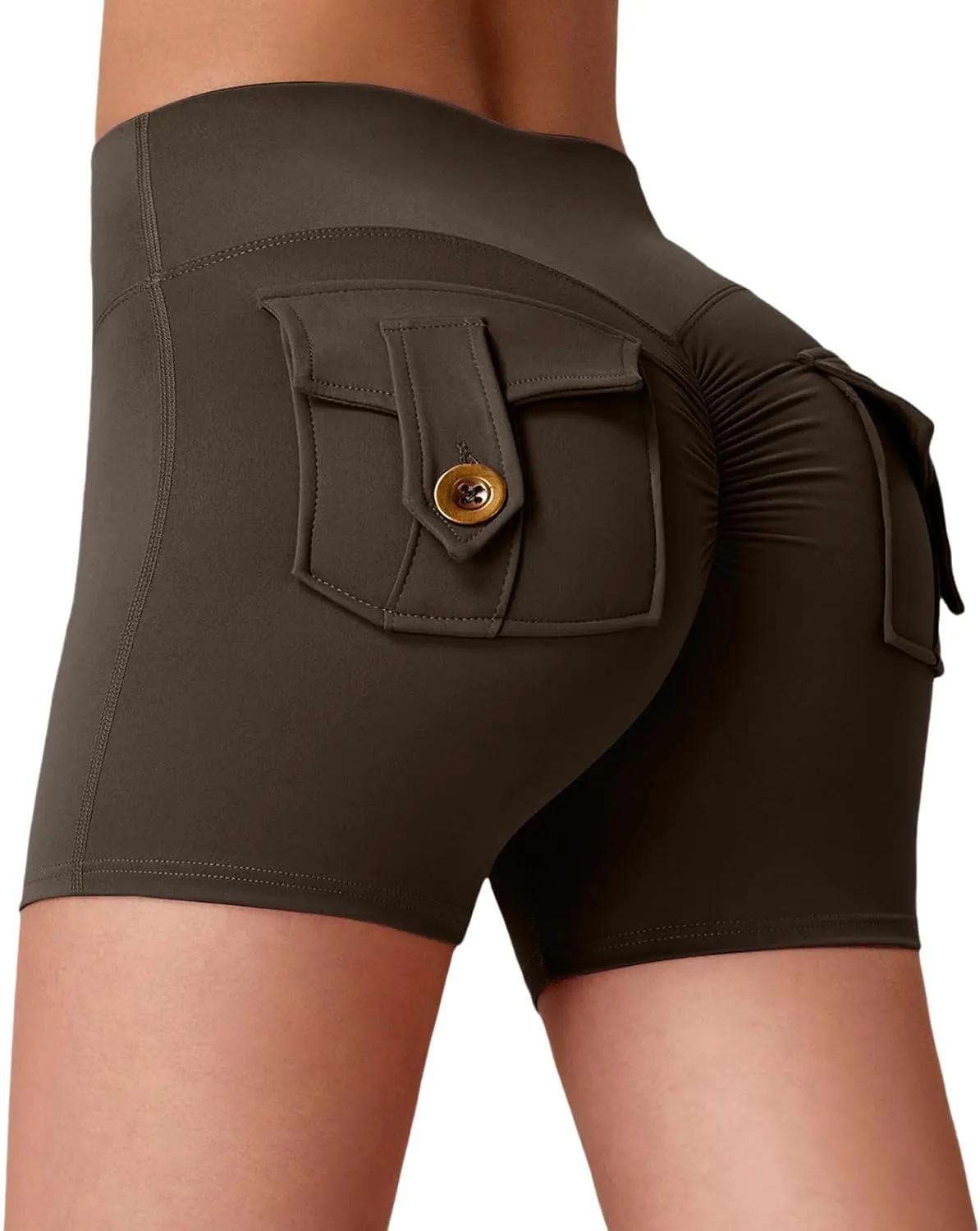 Kubbon Workout Shorts Womens Butt Booty Yoga Lifting Shorts High Waisted Quick Dry Running Athletic Leggings with Pockets