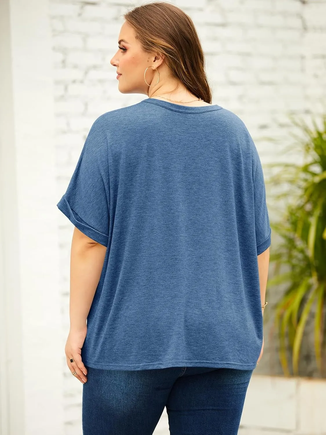 Langwyqu Womens Tops Oversized Tshirts Summer Short Sleeve T Shirts Casual Loose Fit Basic Tees