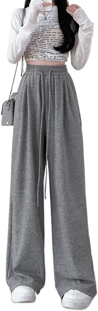 Lazy, soft straight-leg mopping trousers thin loose pants wide-leg pants
