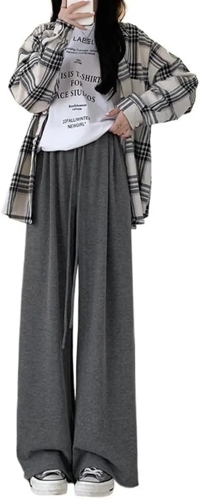 Lazy, soft straight-leg mopping trousers thin loose pants wide-leg pants