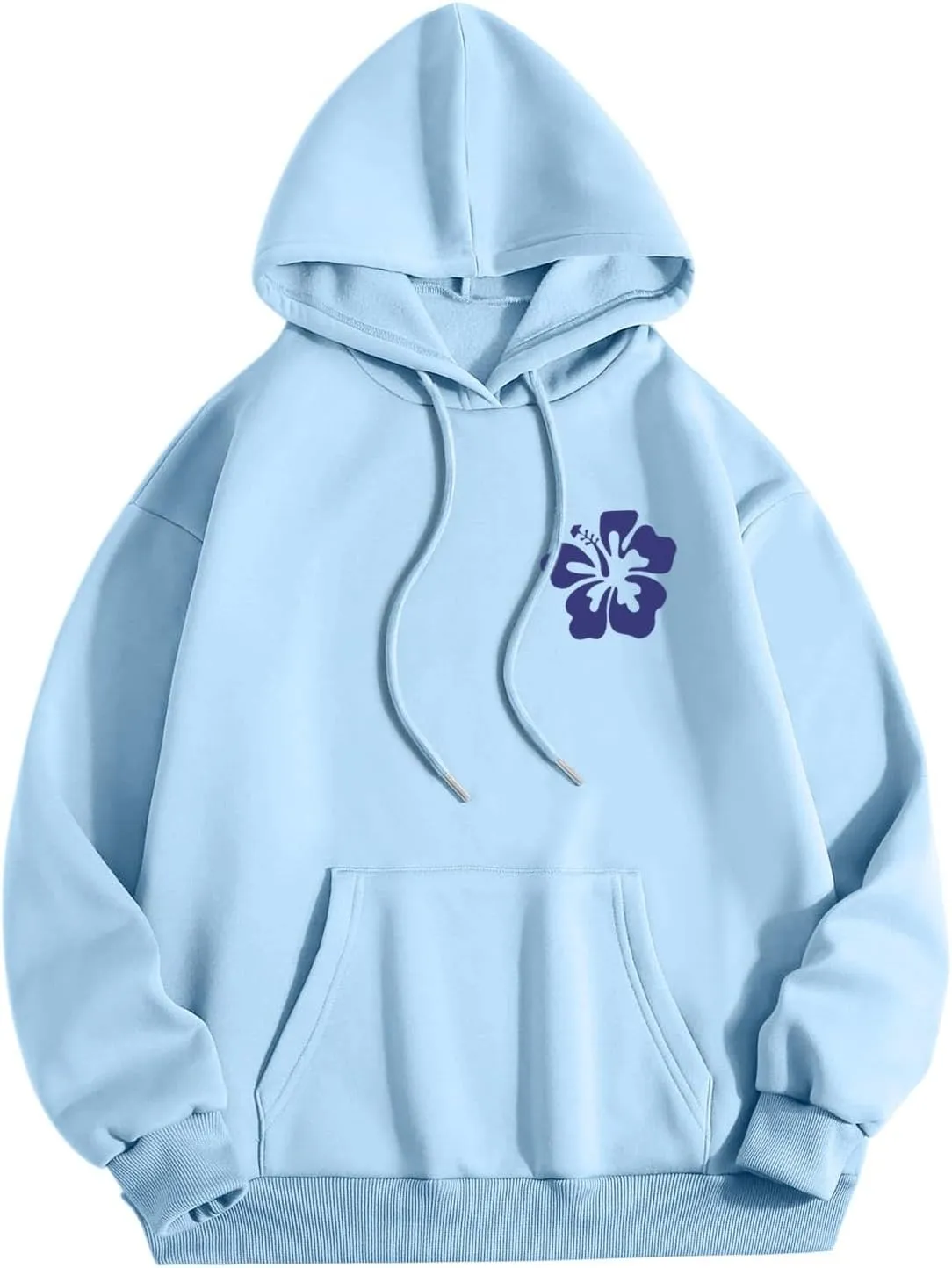 Let'S Be Happy Together Oversized Hoodies For Women Casual Long Sleeve Letter Printed Pullover Hooded Pocket Hoodie