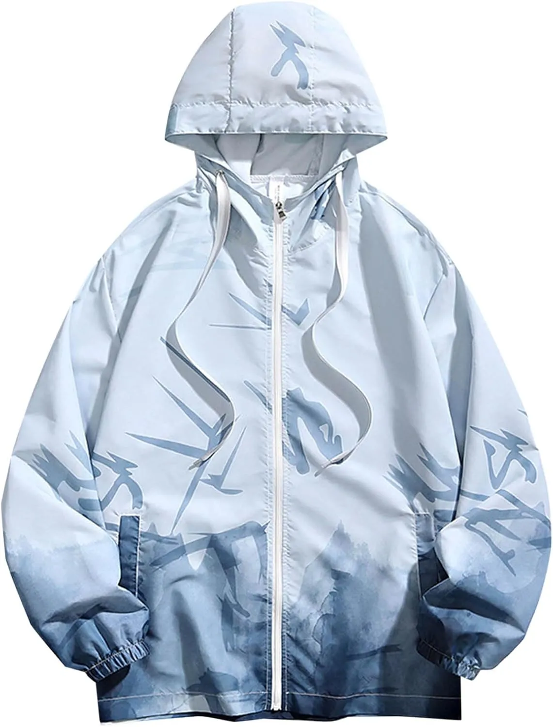Light Jackets For Men UPF 50  Long Sleeve Zip Up Hoodie 2025 Gradient Sun Protection Running Lightweight Jacket Coat