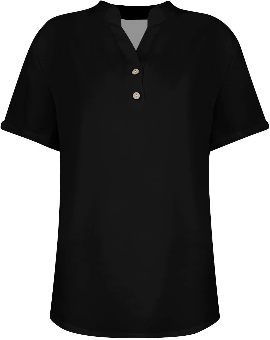 Linen Shirts for Women 2025 Summer Casual Button Down V Neck Short Sleeve Tops Comfy Trendy Business Work Blouses