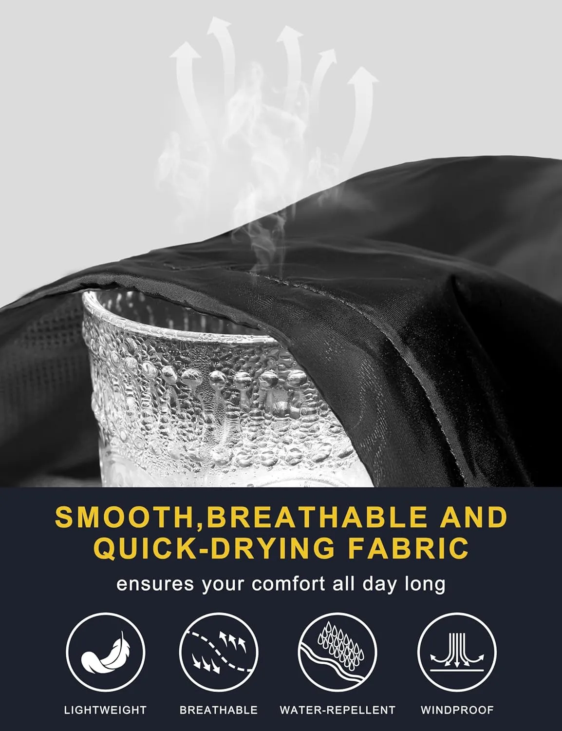 Little Donkey Andy Mens Windbreak Jacket, Quick Drying Water Repellent Light Jackets for Men Wrinkle Reduction