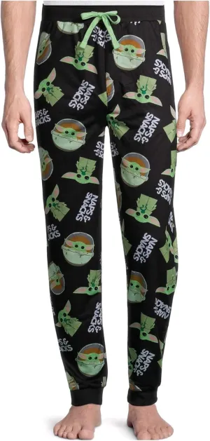 Mandalorian The Child Men's Sleep Jogger Pant with Functional Pockets (2X-Large) Black