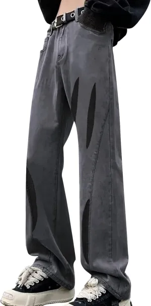 Means Jeans Comfort Stretch Denim Straight Leg Relaxed Fit Jeans for Men Flat Front Hidden Comfort Waistband Pant