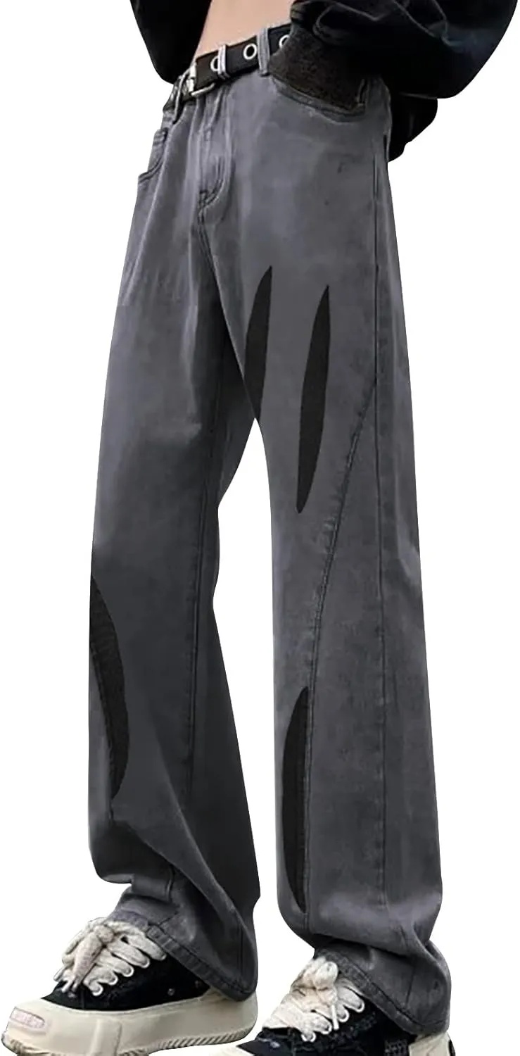Means Jeans Comfort Stretch Denim Straight Leg Relaxed Fit Jeans for Men Flat Front Hidden Comfort Waistband Pant
