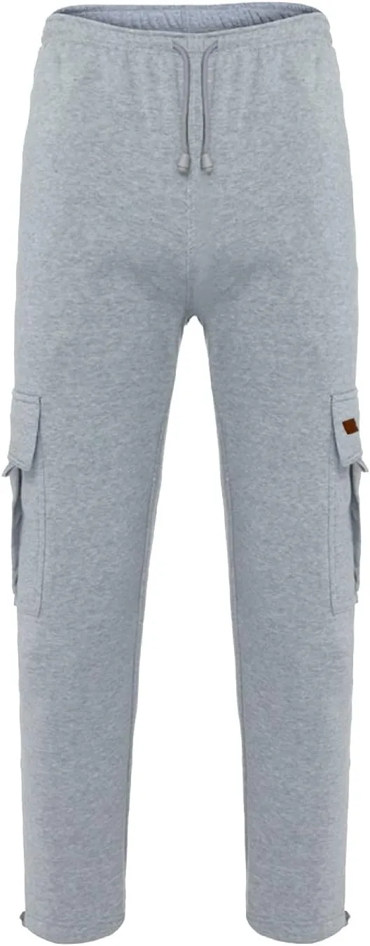Men Cargo Pants Loose Straight Fit Casual Joggers Drawstring Stretch Elastic Waist Pants Big and Tall Baggy Pants