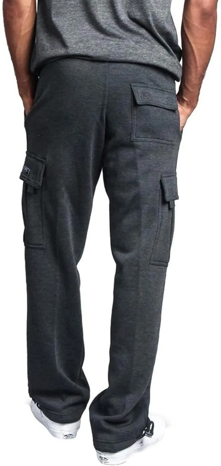 Men Cargo Pants Loose Straight Fit Casual Joggers Drawstring Stretch Elastic Waist Pants Big and Tall Baggy Pants