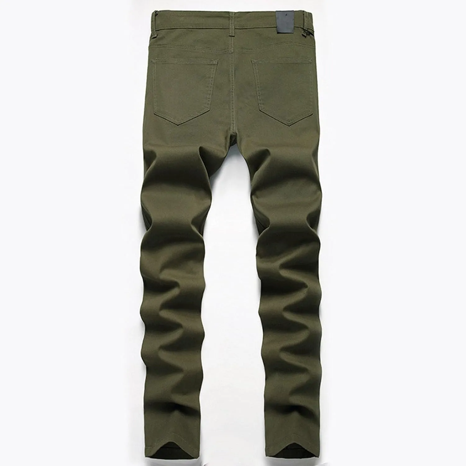 Men Slim Zipper Denim Jeans Pants Straight Leg Plus Size Fashion Pants Flex Waist Jean Jeans for Men Big and Tall