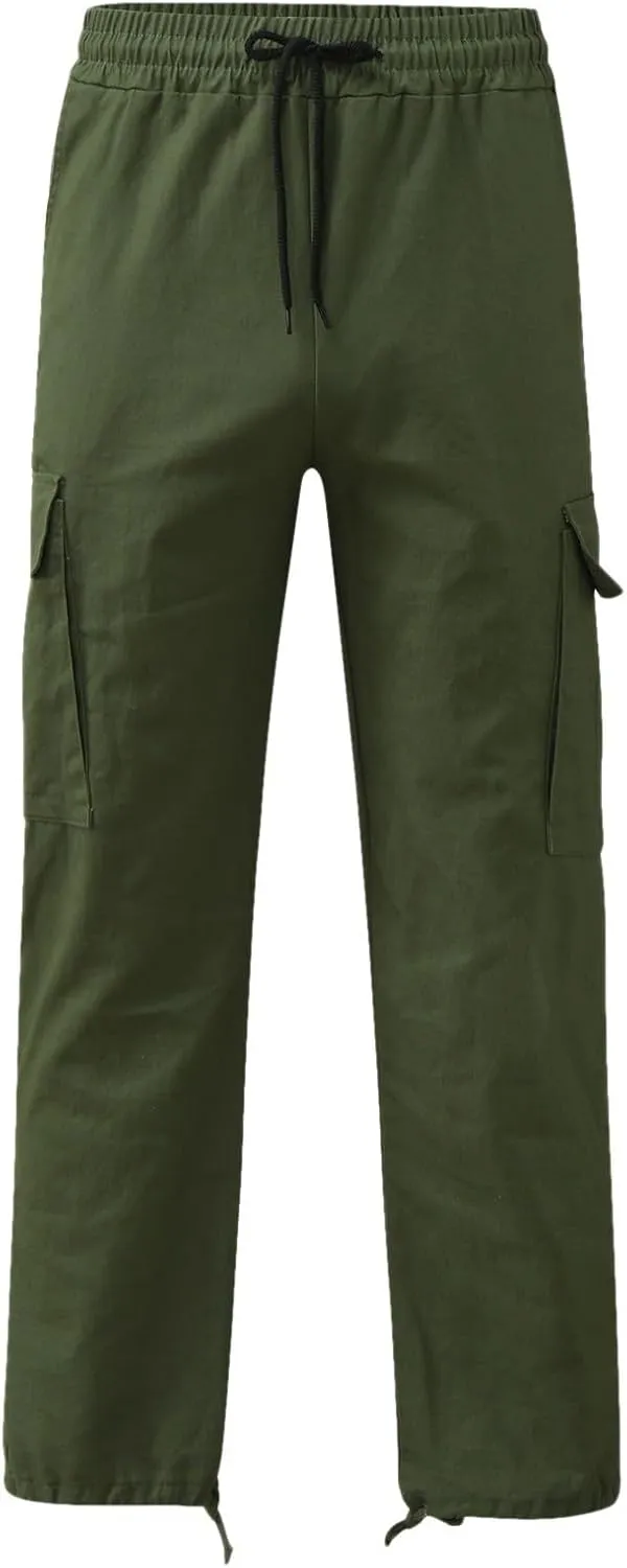 Mens Cargo Pants Casual Joggers Athletic Pants Cotton Loose Straight Sweatpants