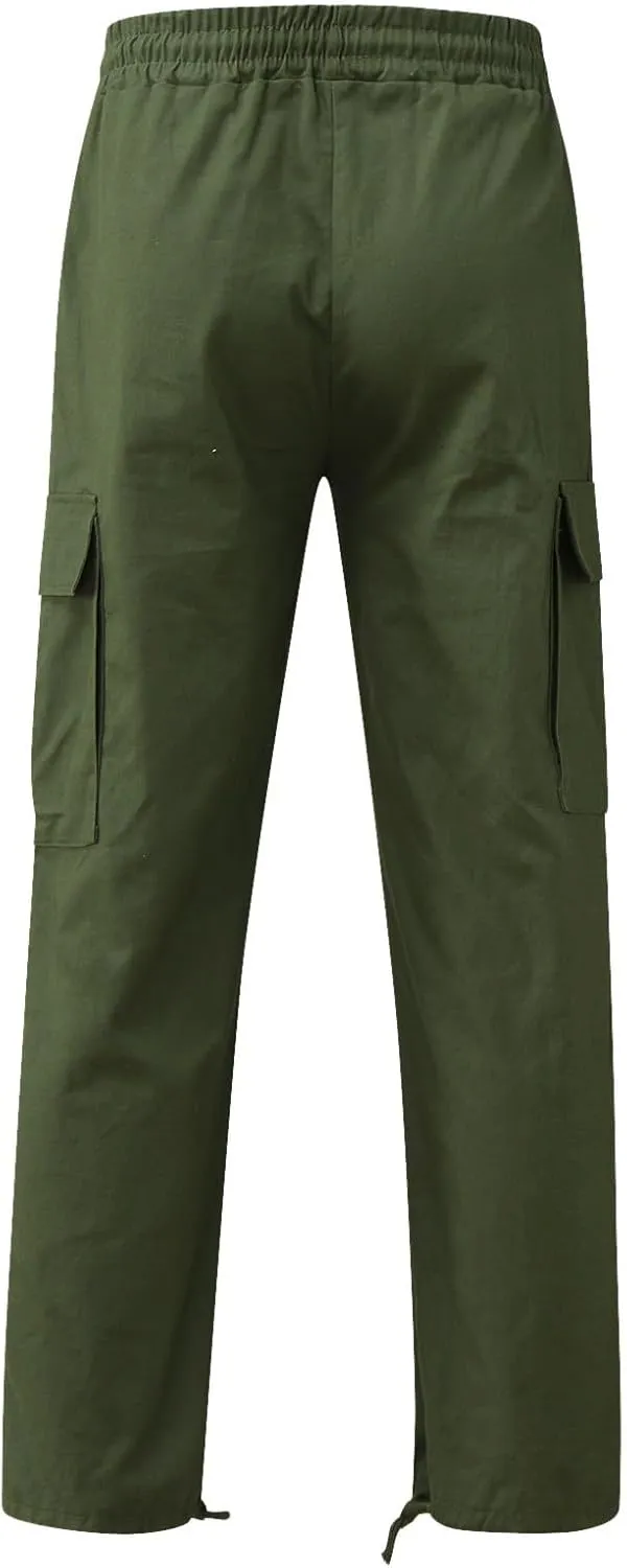 Mens Cargo Pants Casual Joggers Athletic Pants Cotton Loose Straight Sweatpants