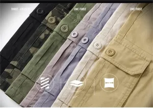 Men's Cargo Shorts Elastic Relaxed Fit Multi-Pockets Casual Cotton Work Shorts Summer Beach Fashion Shorts & Jeans