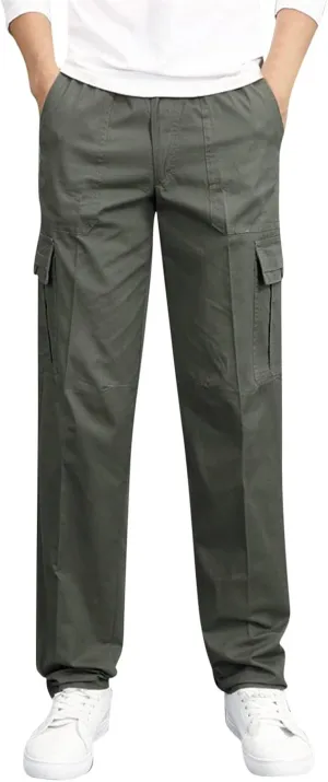 Mens Cargo Sweatpants Mens Boot Cut Work Pants Baggy Khaki Pants Mens Relaxed fit Mountain Khaki Khaki Pants for Men