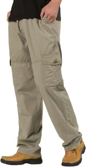 Men's Cargo Sweatpants Sports Jogging Trousers Cargo Joggers Men's Cargo Pants Elastic Waistband Chino Slim Skinny