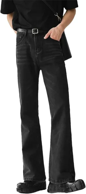 Men's Casual Comfortable Baggy Jeans Fashion Simple Vintage Straight Jeans with Pockets