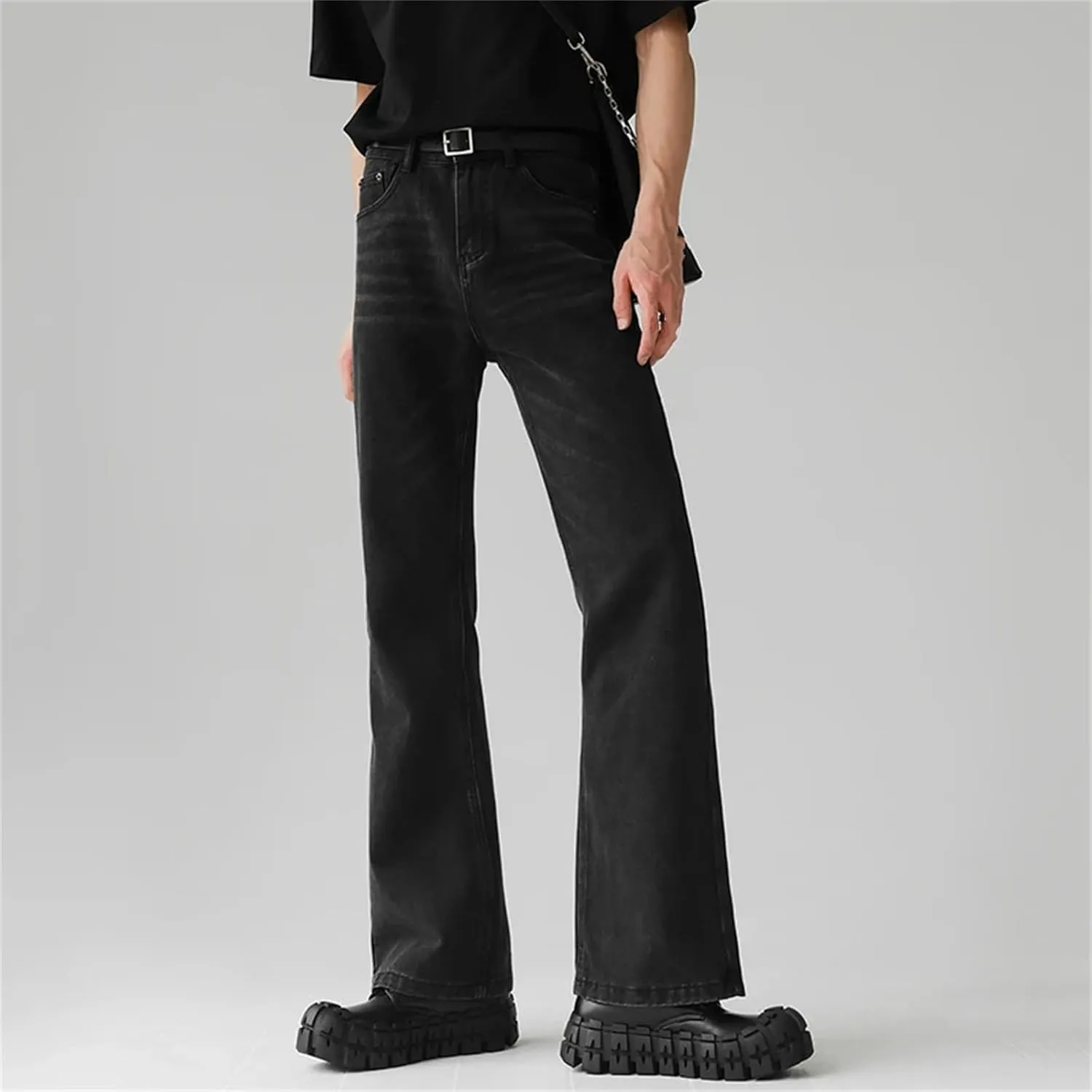 Men's Casual Comfortable Baggy Jeans Fashion Simple Vintage Straight Jeans with Pockets
