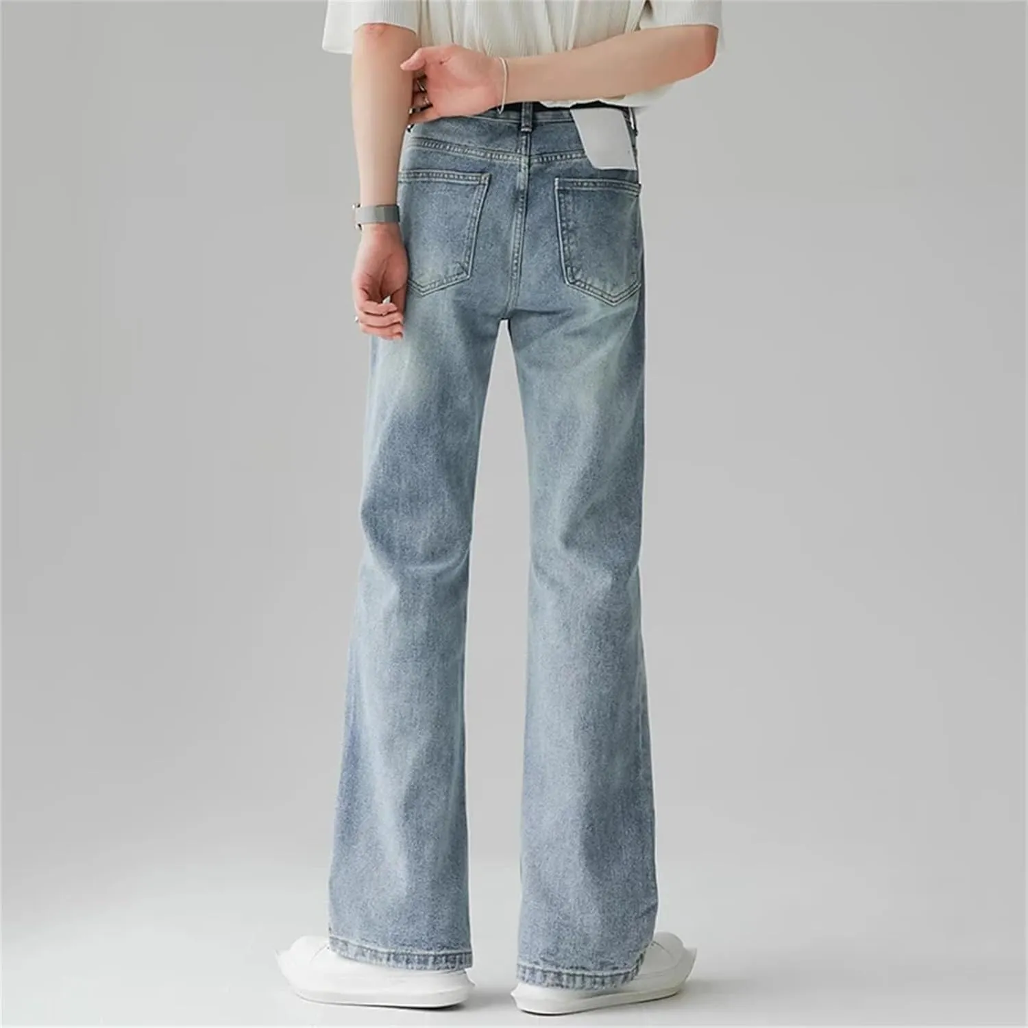 Men's Casual Comfortable Baggy Jeans Fashion Simple Vintage Straight Jeans with Pockets
