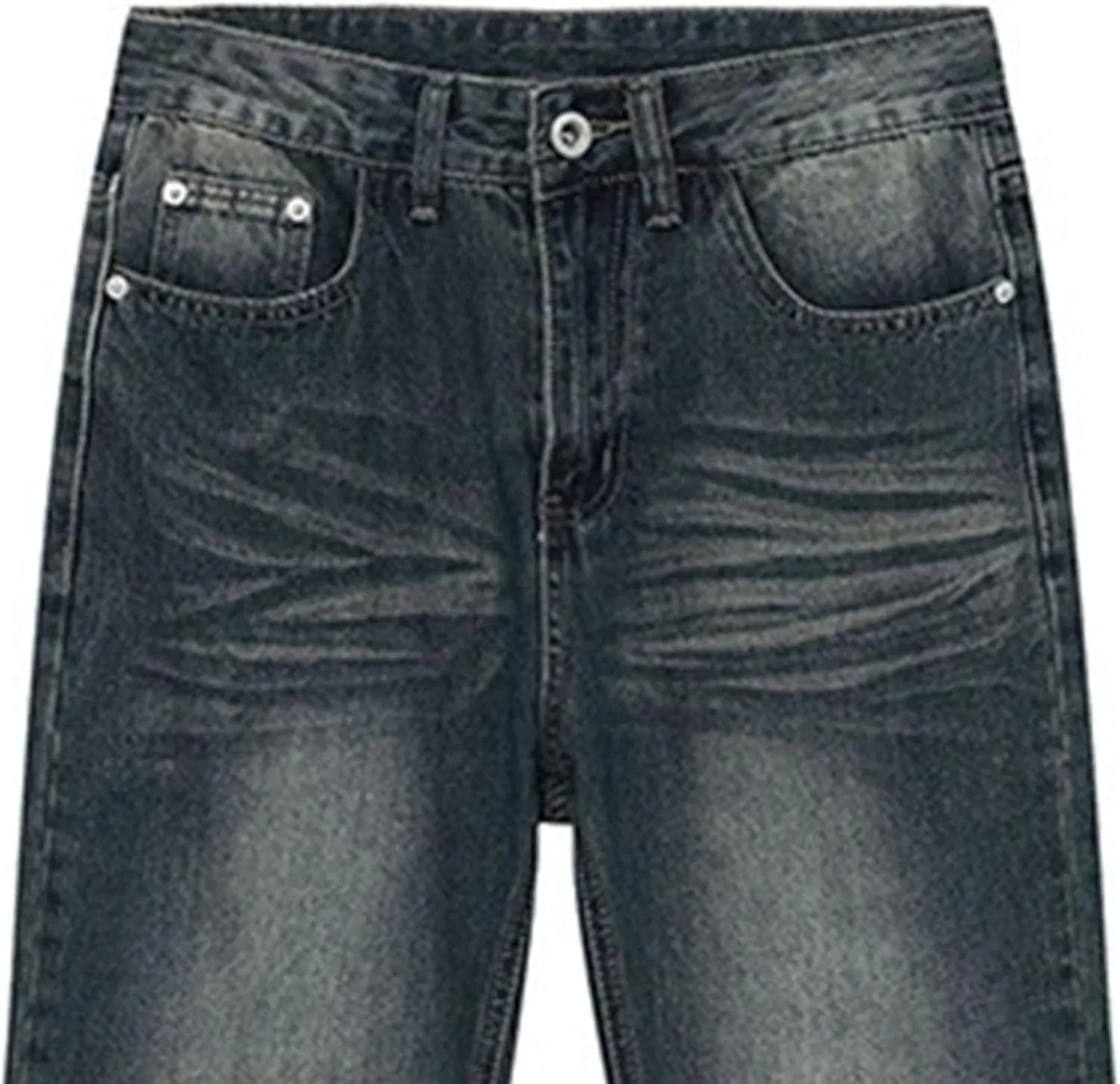 Men's Casual Jeans Regular Fit Slim Straight Jeans Summer Wide Leg Workwear Sweatpants with Pockets