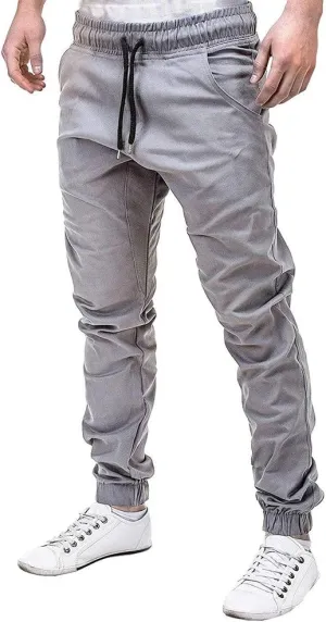 Men's Casual Pants Cargo Pocket Drawstring Classic Elastic Waist Casual Stretch Joggers Workout Running