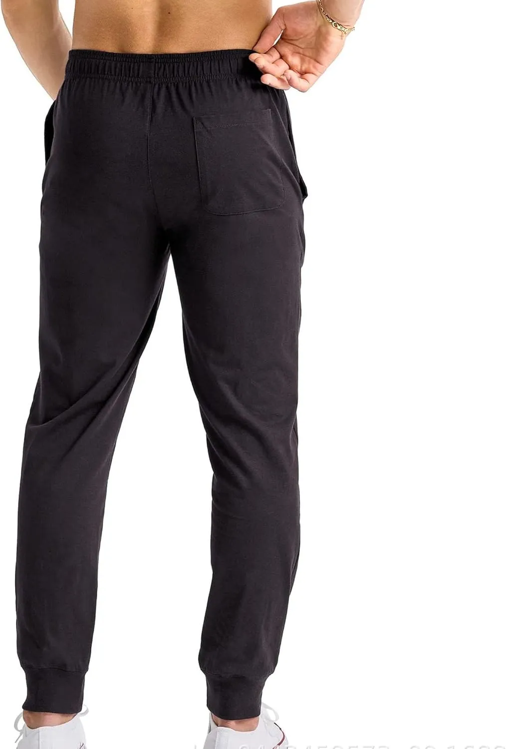 Men's Elastic Waist Breathable Tapered Pants Solid Stretch Joggers Trousers Comfort Casual Athletic Sweatpants