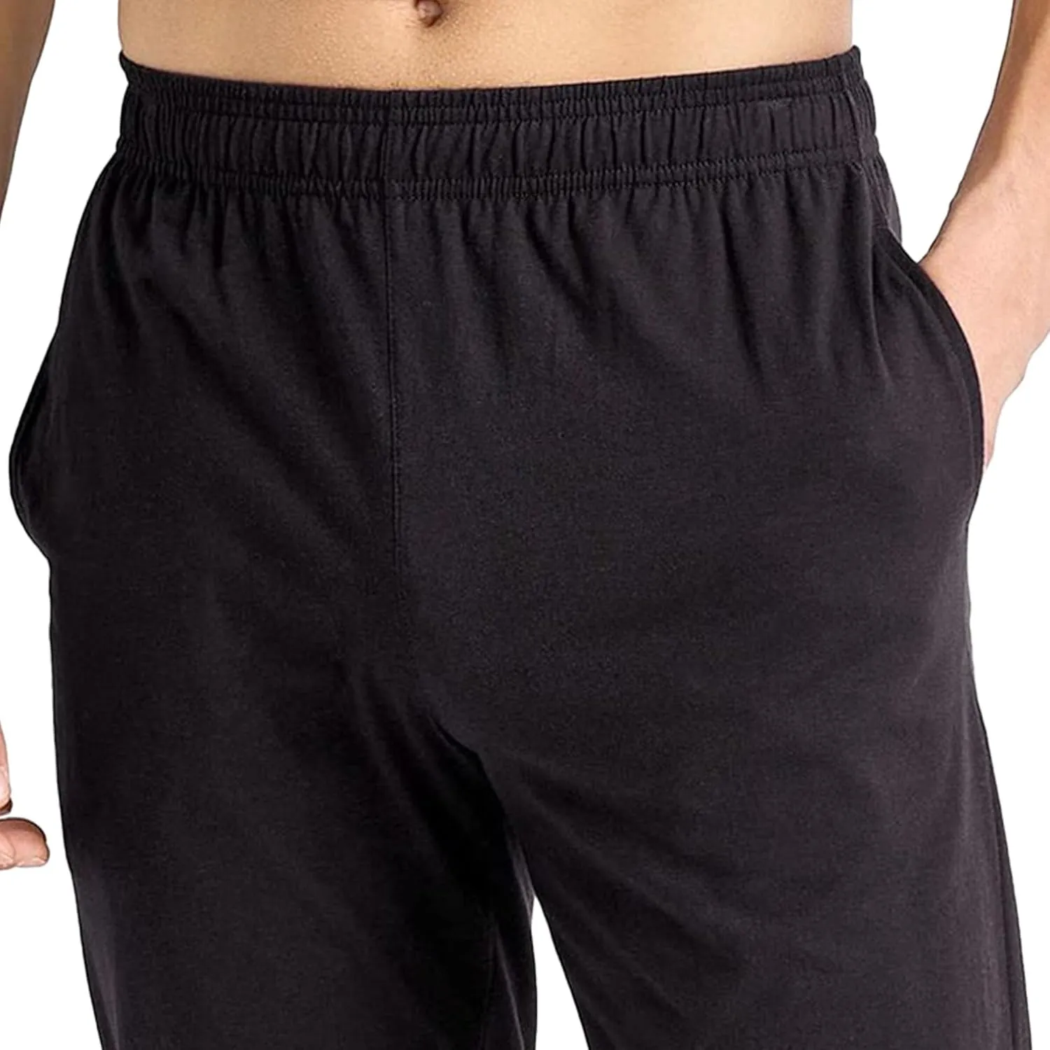 Men's Elastic Waist Breathable Tapered Pants Solid Stretch Joggers Trousers Comfort Casual Athletic Sweatpants