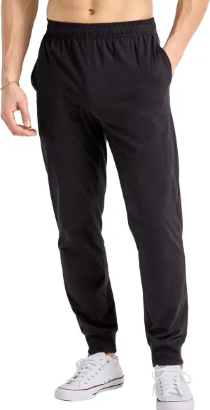 Men's Elastic Waist Breathable Tapered Pants Solid Stretch Joggers Trousers Comfort Casual Athletic Sweatpants