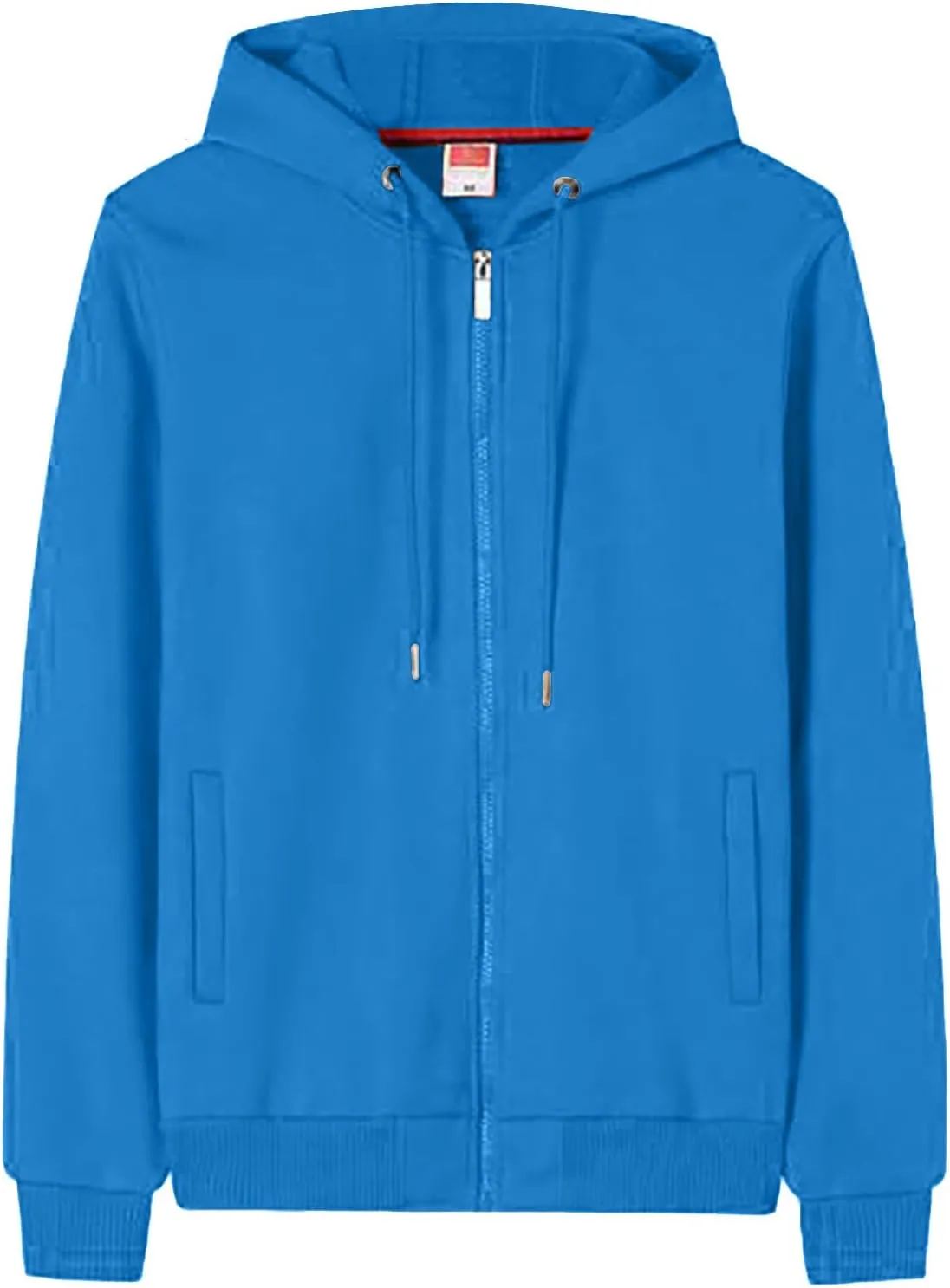 Mens Fall Winter Fleece Full-Zip Hoodie, Zip-Up Hooded Sweatshirt Oversized Pullover Raglan Sleeve Casual Outfits Top