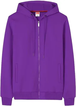 Mens Fall Winter Fleece Full-Zip Hoodie, Zip-Up Hooded Sweatshirt Oversized Pullover Raglan Sleeve Casual Outfits Top