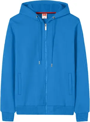 Mens Fall Winter Fleece Full-Zip Hoodie, Zip-Up Hooded Sweatshirt Oversized Pullover Raglan Sleeve Casual Outfits Top