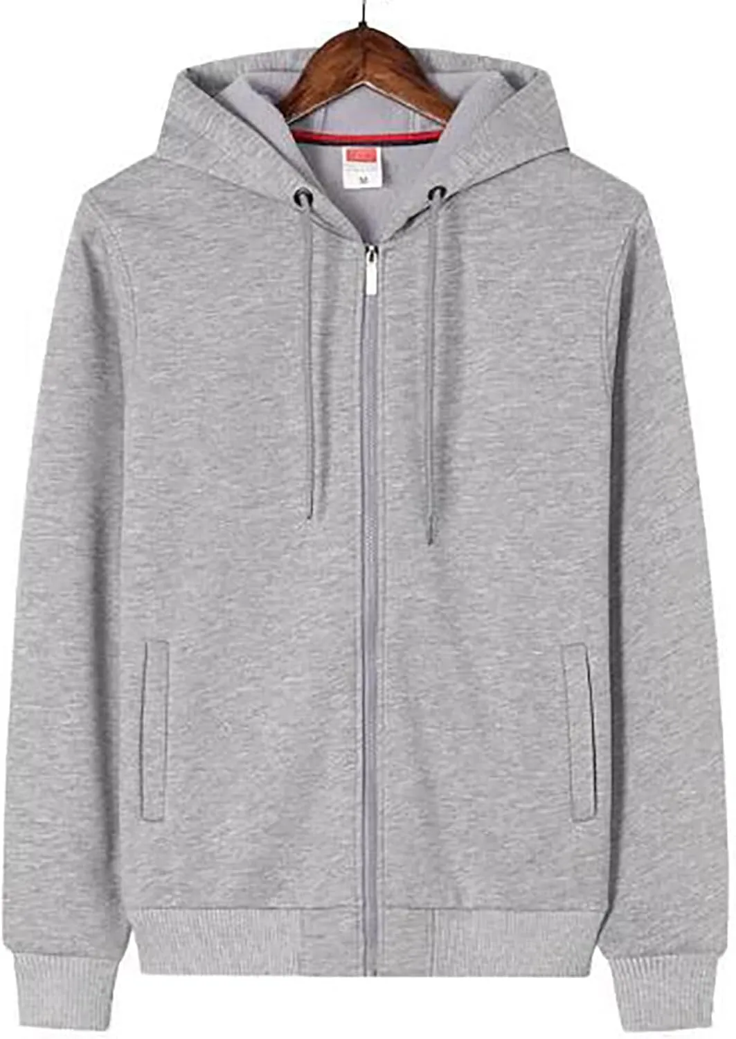 Mens Fall Winter Fleece Full-Zip Hoodie, Zip-Up Hooded Sweatshirt Oversized Pullover Raglan Sleeve Casual Outfits Top