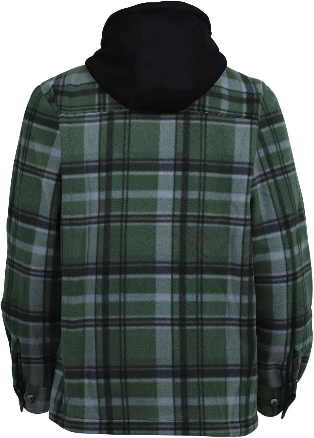 Mens Flannel Plaid Jacket Long Sleeve Button Hooded Cardigan Autumn and Winter Thickened Tops Cotton Casual Coats