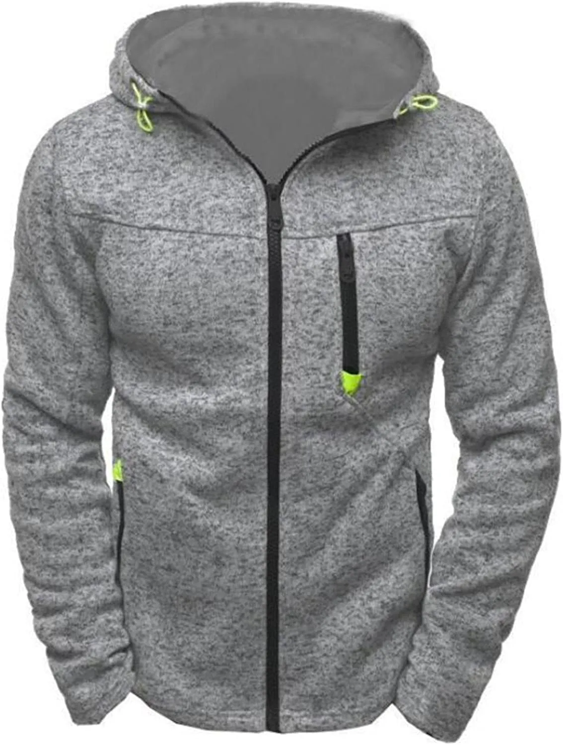 Mens Hooded Sweatshirt with Zipper Fleece Lined Sports Jacket Lightweight Slim Fit Hoodie Casual Long Sleeve Coat
