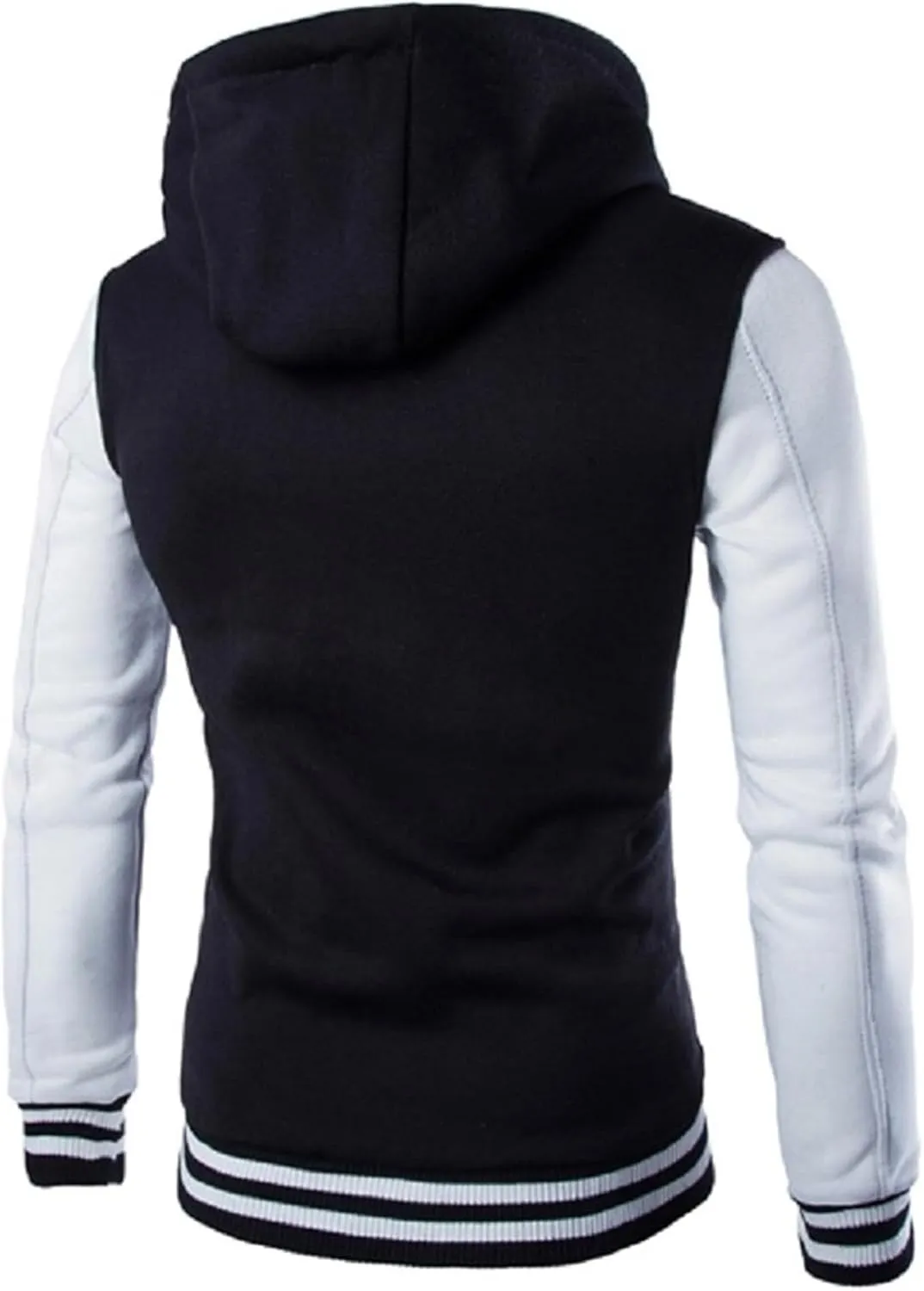 Mens Jackets Zip up Collarless Hoodies Loose Casual Coats Color Block Fashion Warm Baseball Clothes Sports 2024