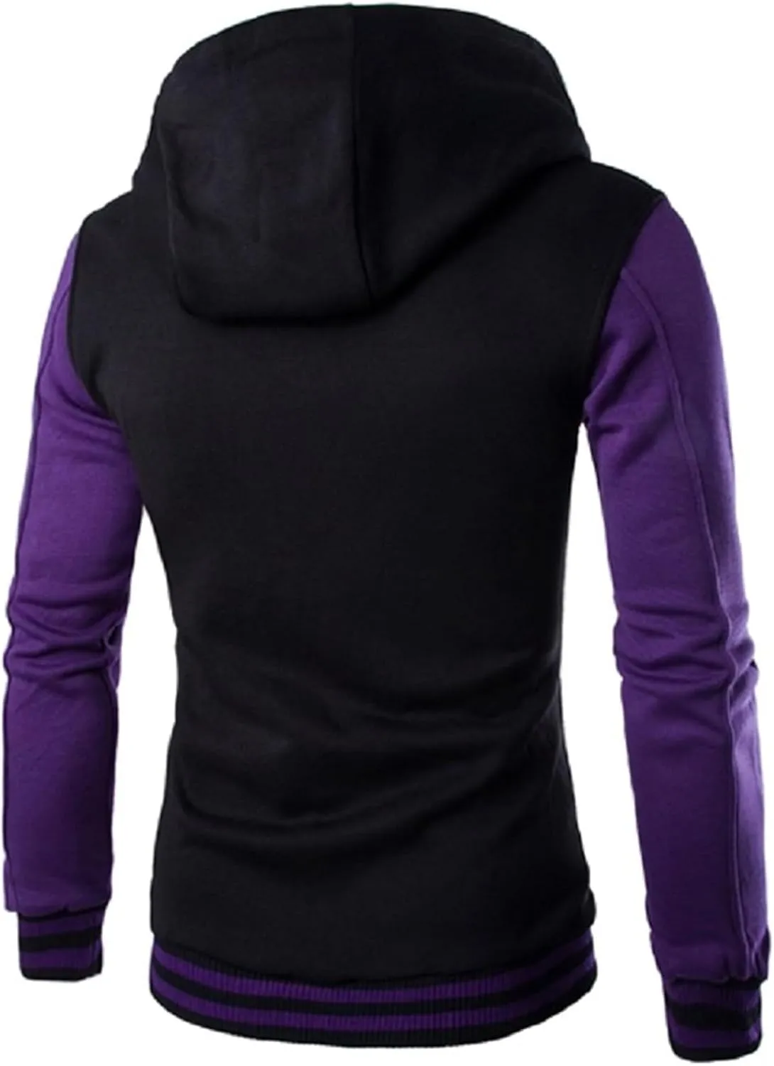 Mens Jackets Zip up Collarless Hoodies Loose Casual Coats Color Block Fashion Warm Baseball Clothes Sports 2024