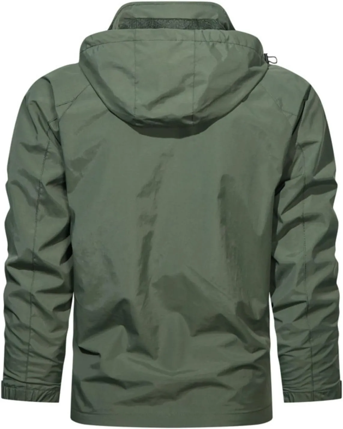 Men's Lightweight Waterproof Rain Shell Jacket Hooded Outdoor Raincoat for Hiking Windbreake Jacket with Zipper Pockets